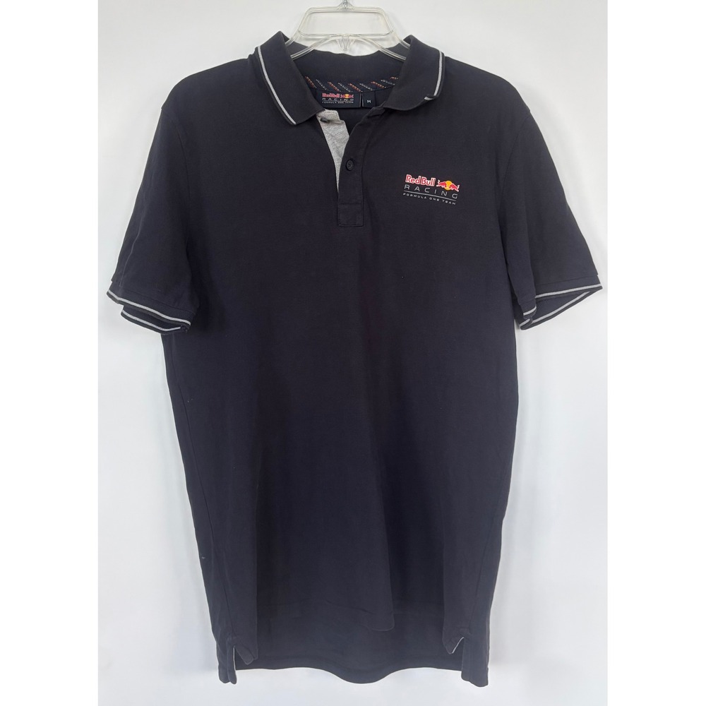 Red Bull Racing Formula One Team Polo Shirt Navy Blue Men Medium F1 Racing Sport